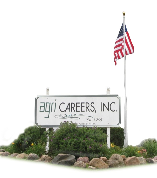 agriCAREERS sign beside an American flag
